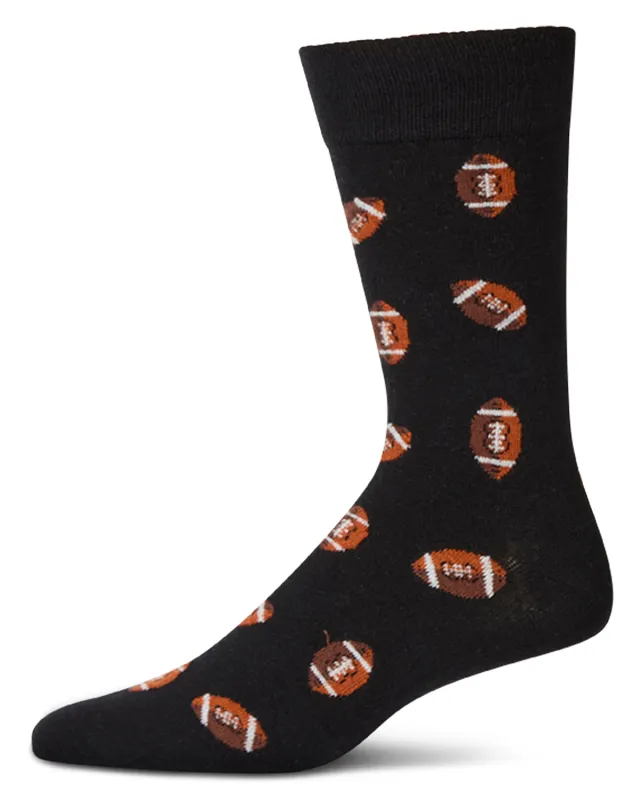 Men's Football Themed Cashmere Blend Novelty Crew Sock sold by MeMoi