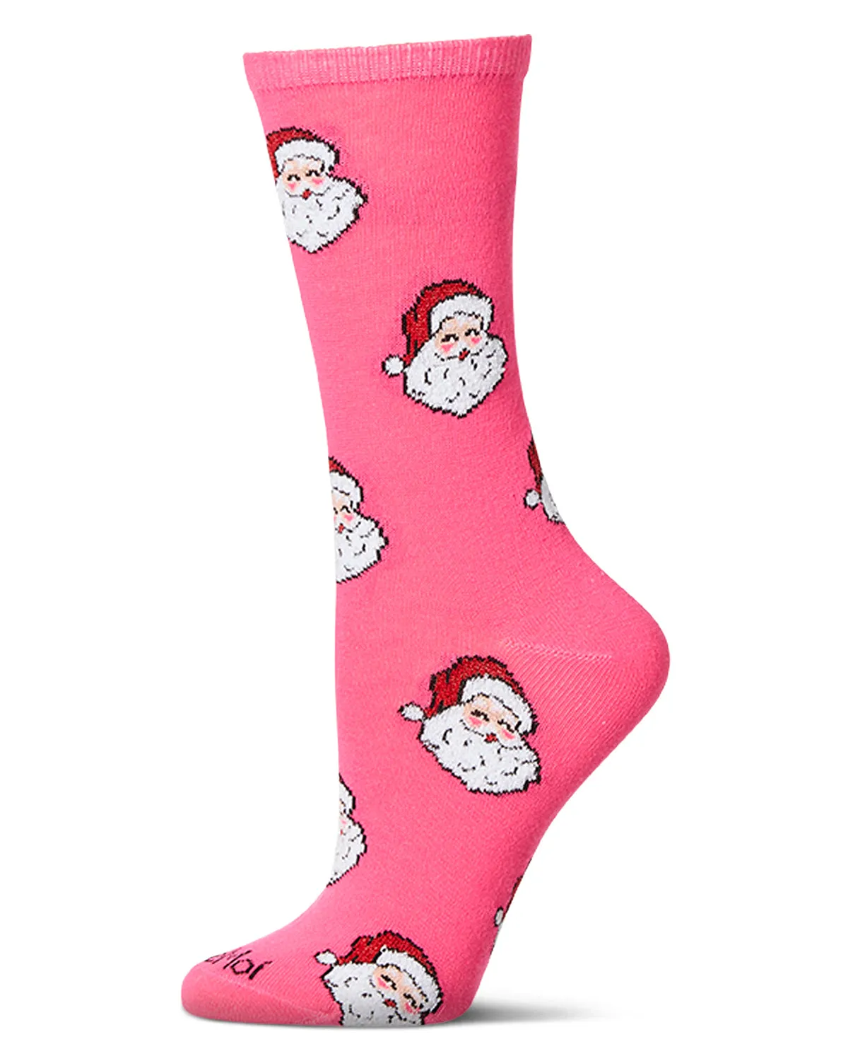 Women's "Retro Santa" Christmas Holiday Novelty Crew Sock sold by MeMoi