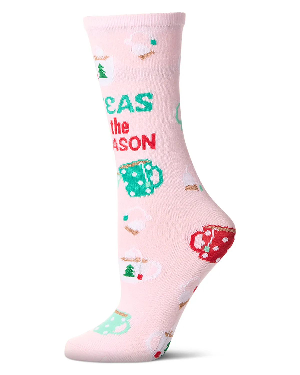 Women's "Teas The Season" Christmas Novelty Sock with Greeting Card sold by MeMoi