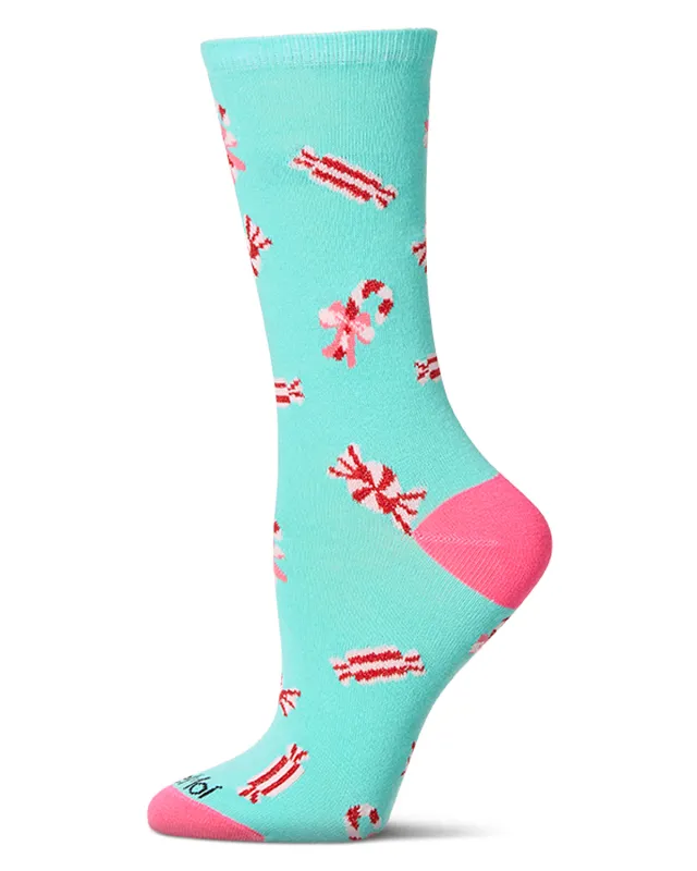 Women's "Holiday Candy" Christmas Novelty Crew Sock sold by MeMoi