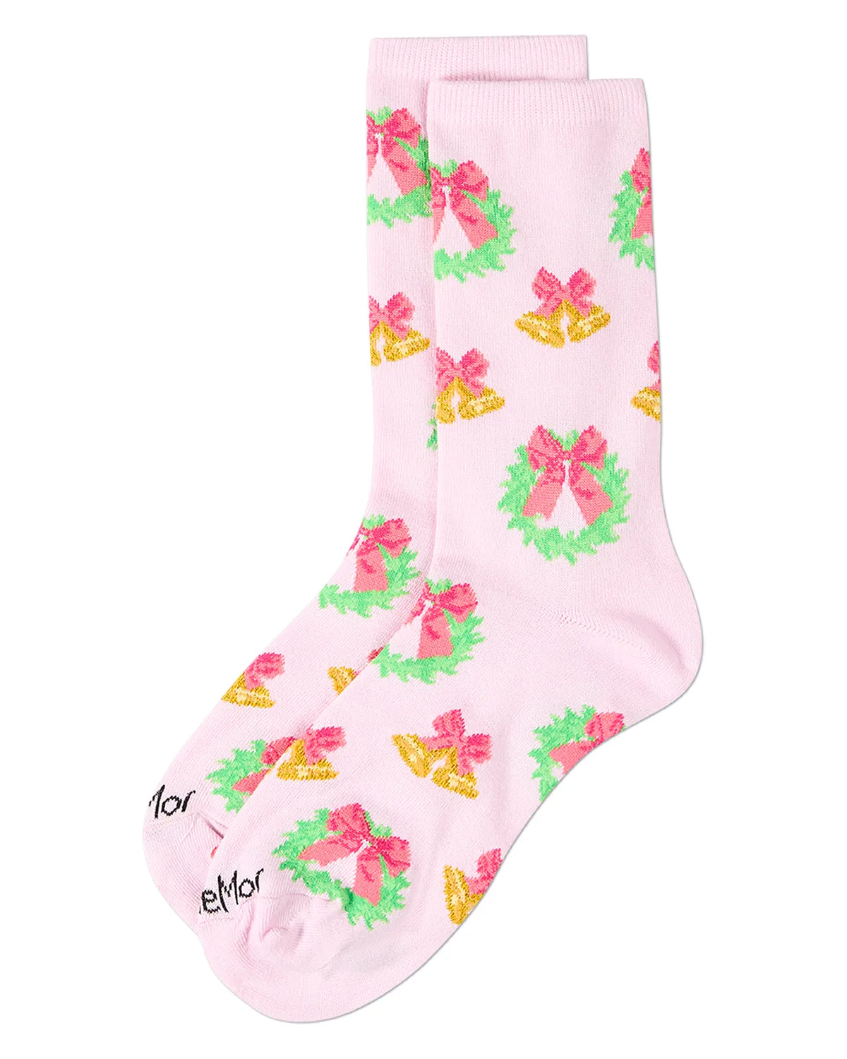 Women's "Bells N Bows" Christmas Holiday Novelty Crew Sock sold by MeMoi product image thumbnail 3