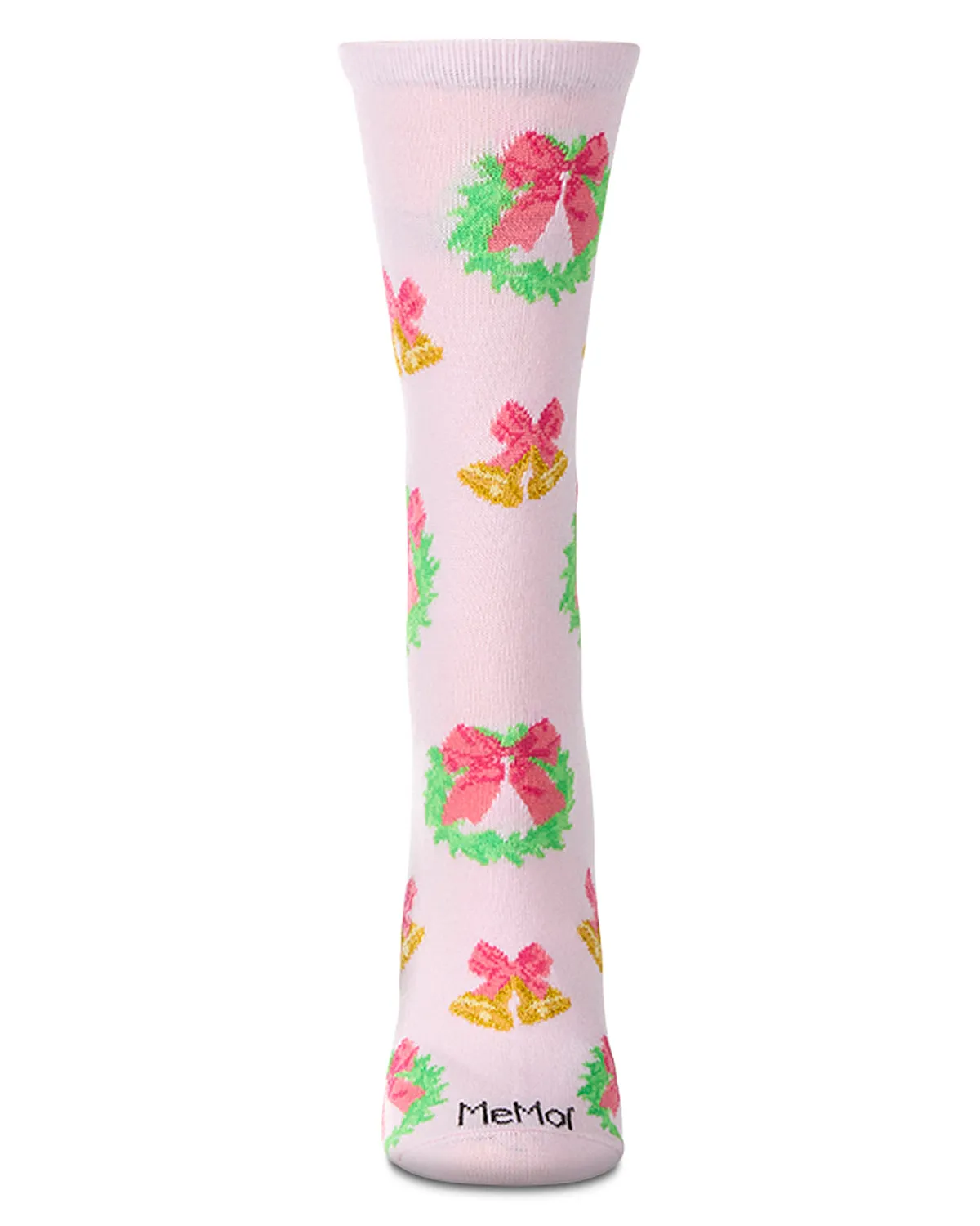 Women's "Bells N Bows" Christmas Holiday Novelty Crew Sock sold by MeMoi product image thumbnail 2