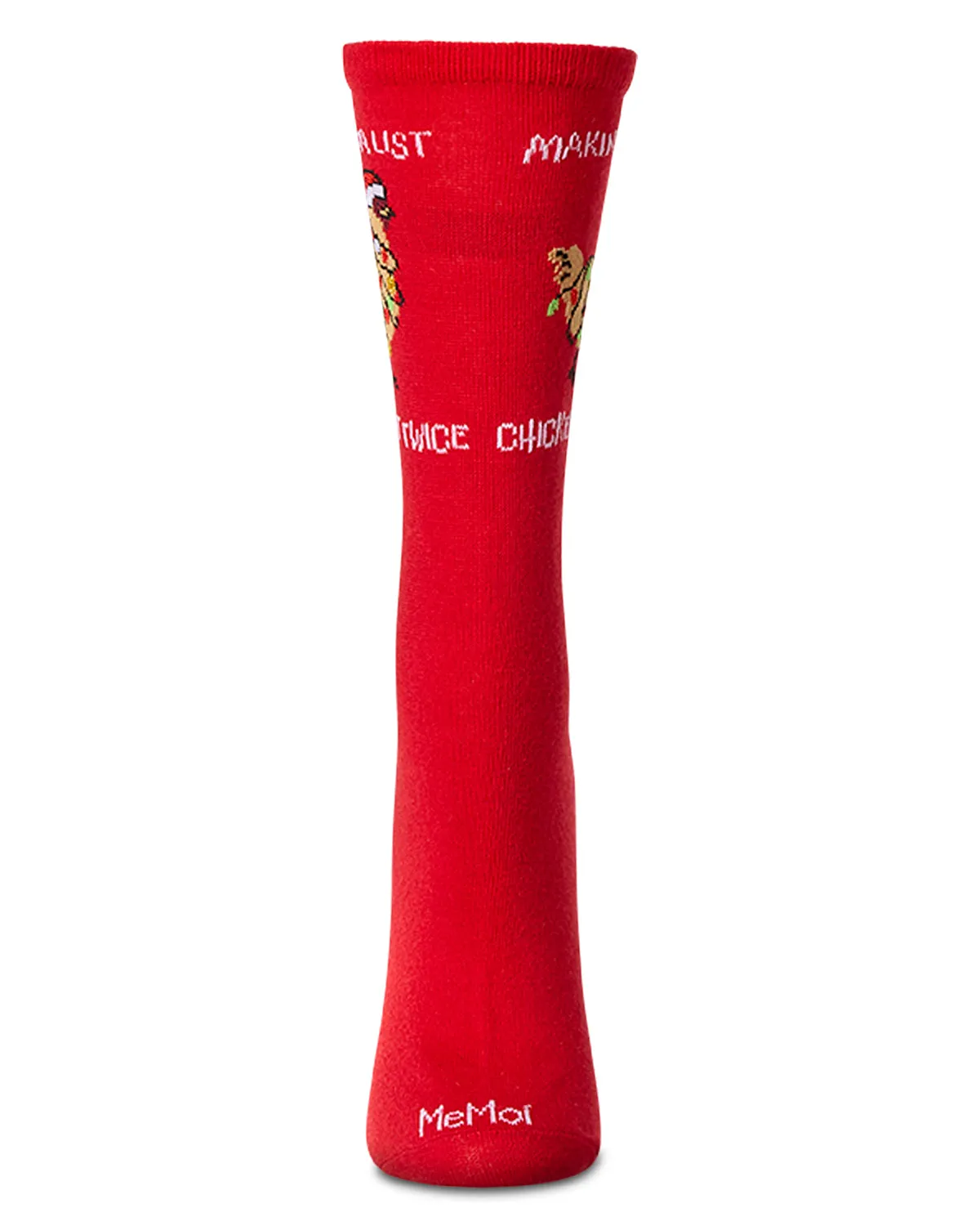 Women's "Chicken It Twice" Christmas Holiday Novelty Crew Sock sold by MeMoi product image thumbnail 2