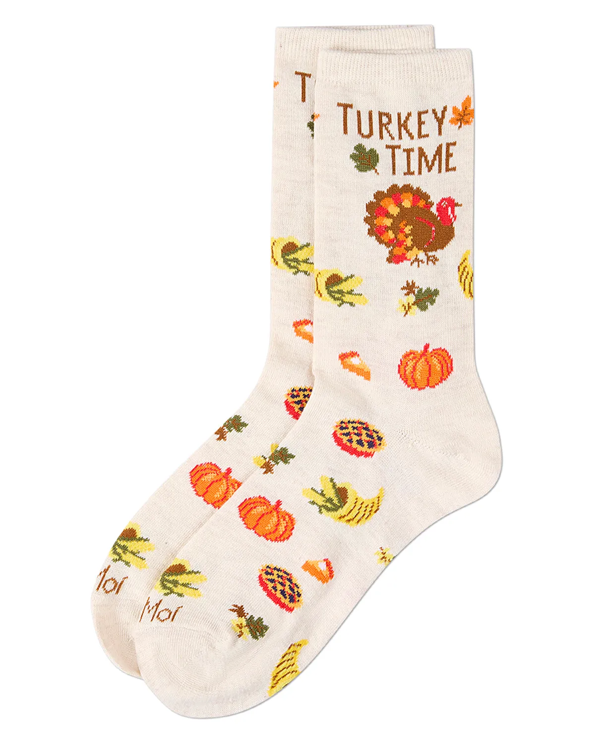 Women's "Turkey Time" Rayon Blend Thanksgiving Holiday Crew Sock sold by MeMoi product image thumbnail 3