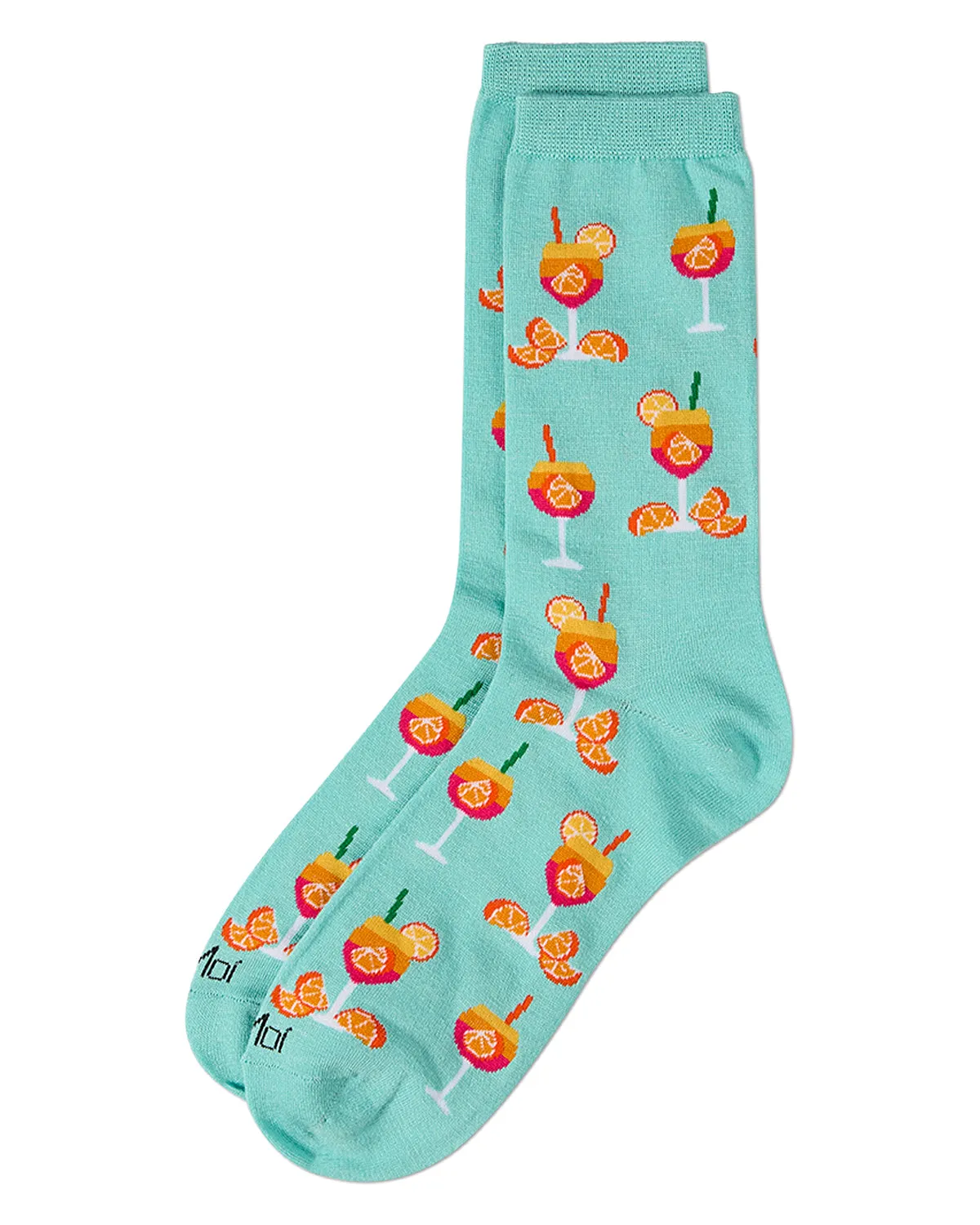 Women's "Aperol Spritz" Rayon Blend Novelty Crew Sock sold by MeMoi product image thumbnail 3