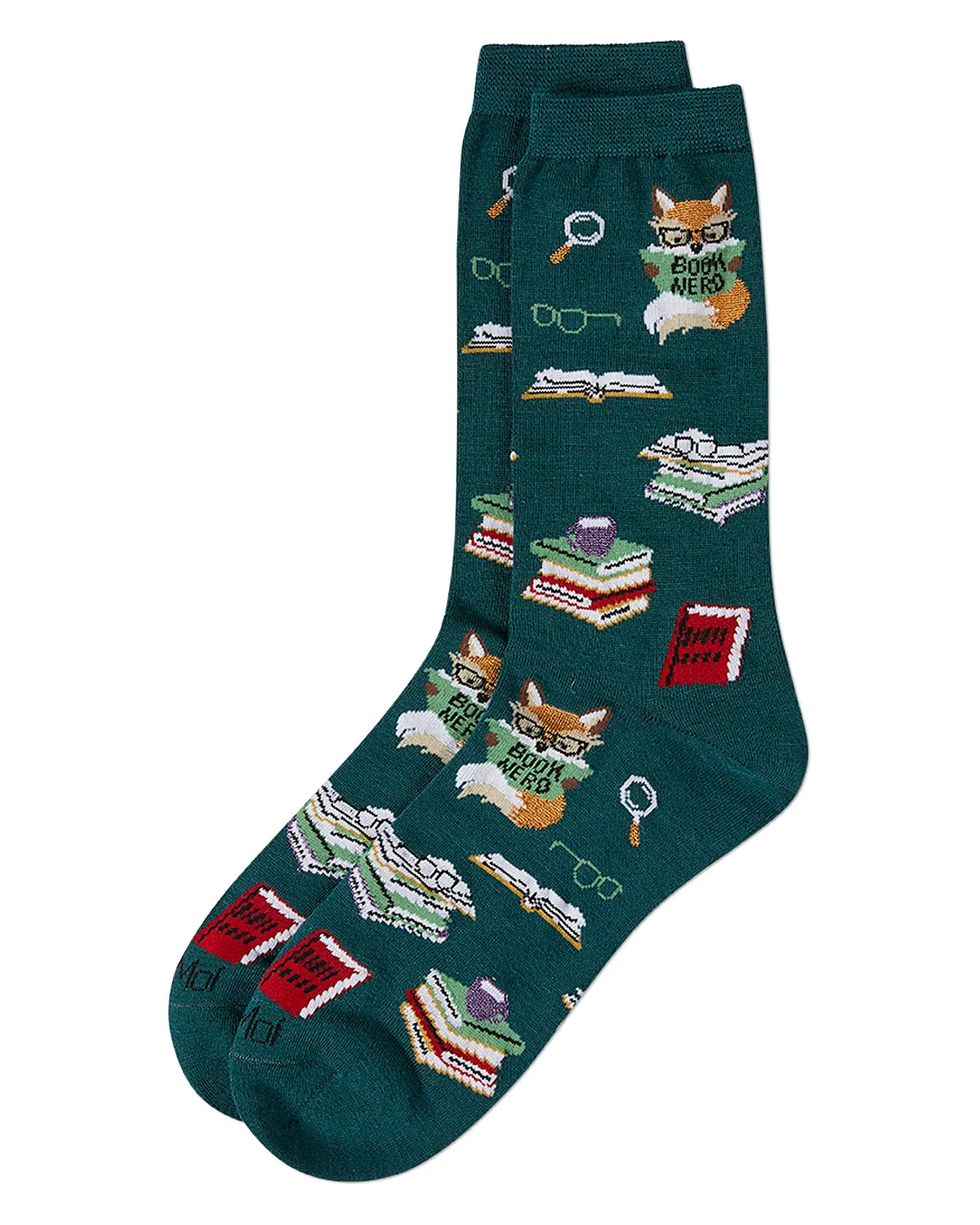 Women's "Book Nerd" Rayon Blend Novelty Crew Sock sold by MeMoi product image thumbnail 3