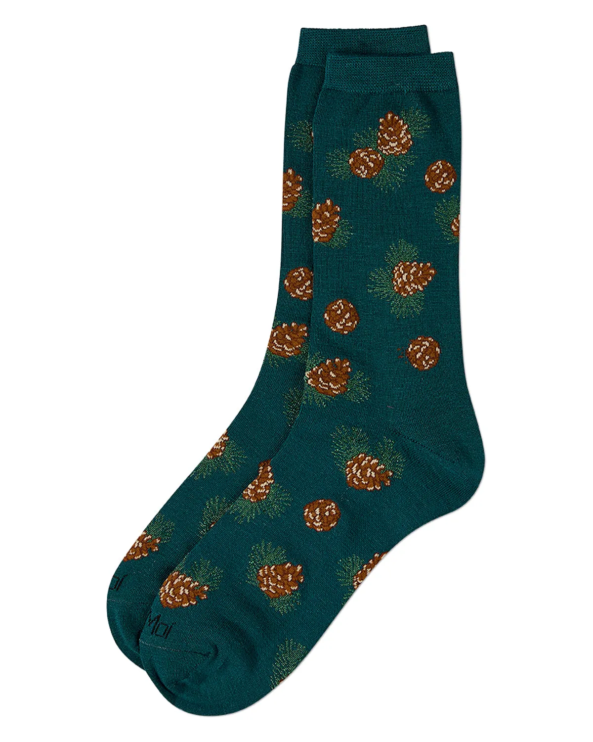 Women's Pinecones Themed Rayon Blend Novelty Crew Sock sold by MeMoi product image thumbnail 3