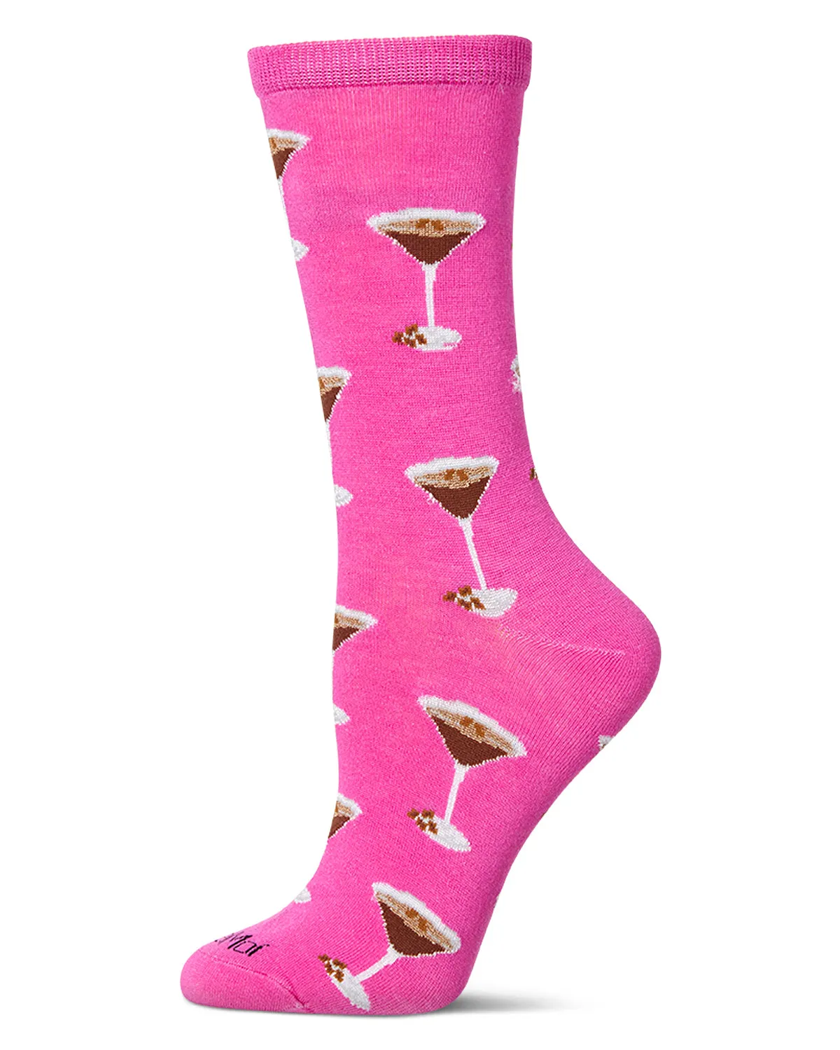 Women's "Espresso Martini" Rayon Blend Novelty Crew Sock sold by MeMoi