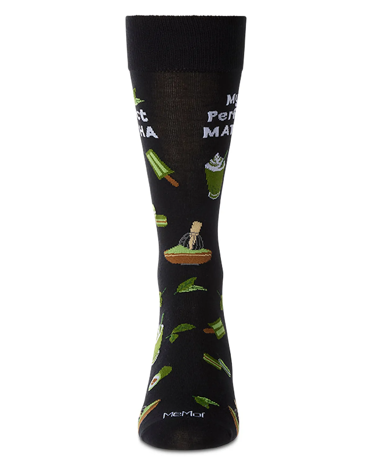 Men's "My Perfect Matcha" Rayon Blend Novelty Crew Sock sold by MeMoi product image thumbnail 2