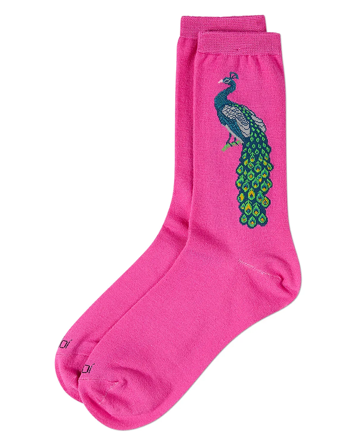 Women's Peacock-Themed Rayon Blend Novelty Crew Sock sold by MeMoi product image thumbnail 3