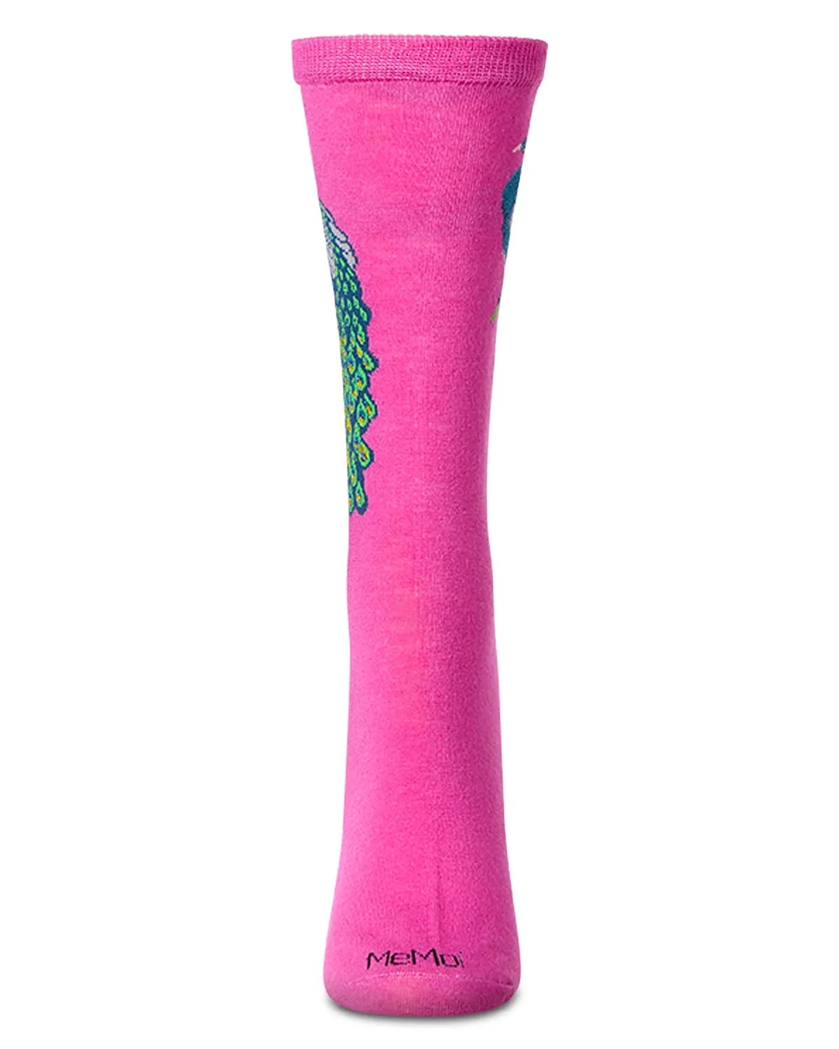 Women's Peacock-Themed Rayon Blend Novelty Crew Sock sold by MeMoi product image thumbnail 2