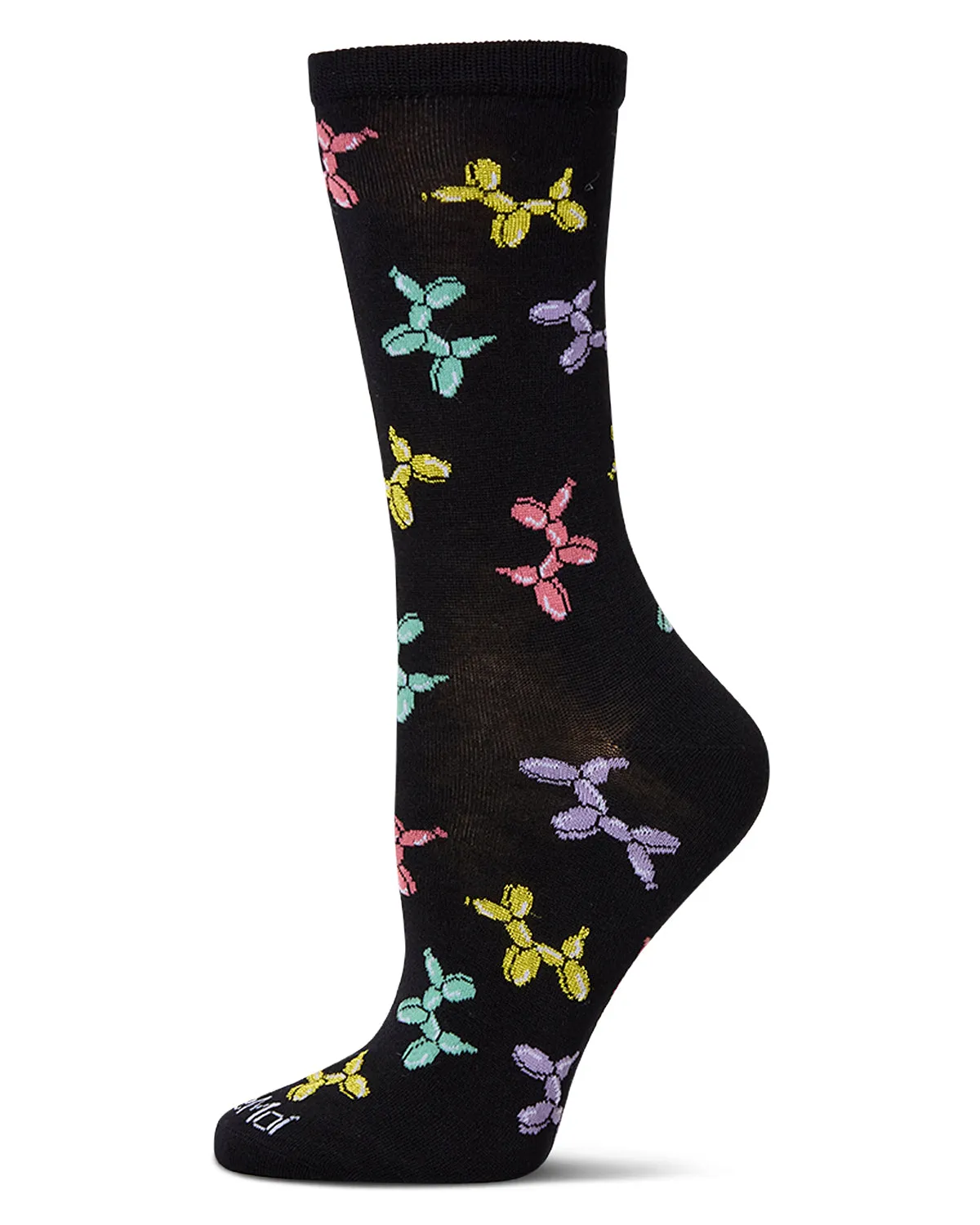Women's "Balloon Animals" Rayon Blend Novelty Crew Sock sold by MeMoi