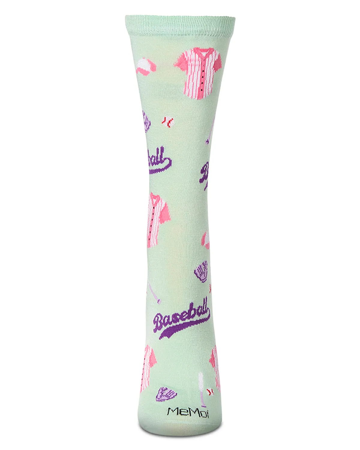 Women's "Ms. Baseball" Rayon Blend Novelty Crew Sock sold by MeMoi product image thumbnail 2