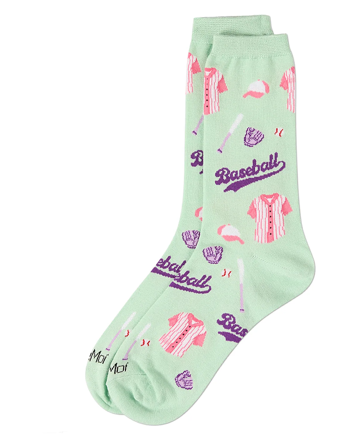 Women's "Ms. Baseball" Rayon Blend Novelty Crew Sock sold by MeMoi product image thumbnail 3