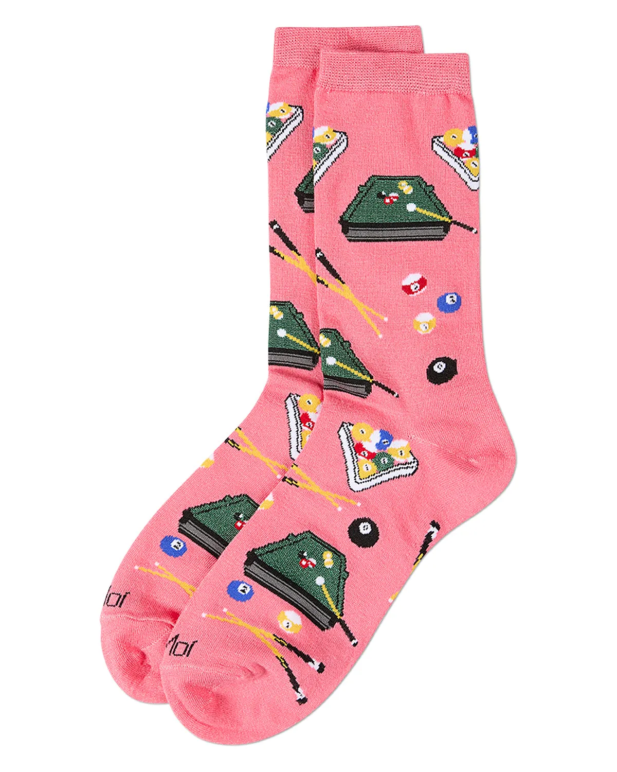 Women's "Shoot Pool" Rayon Blend Novelty Crew Sock sold by MeMoi product image thumbnail 3