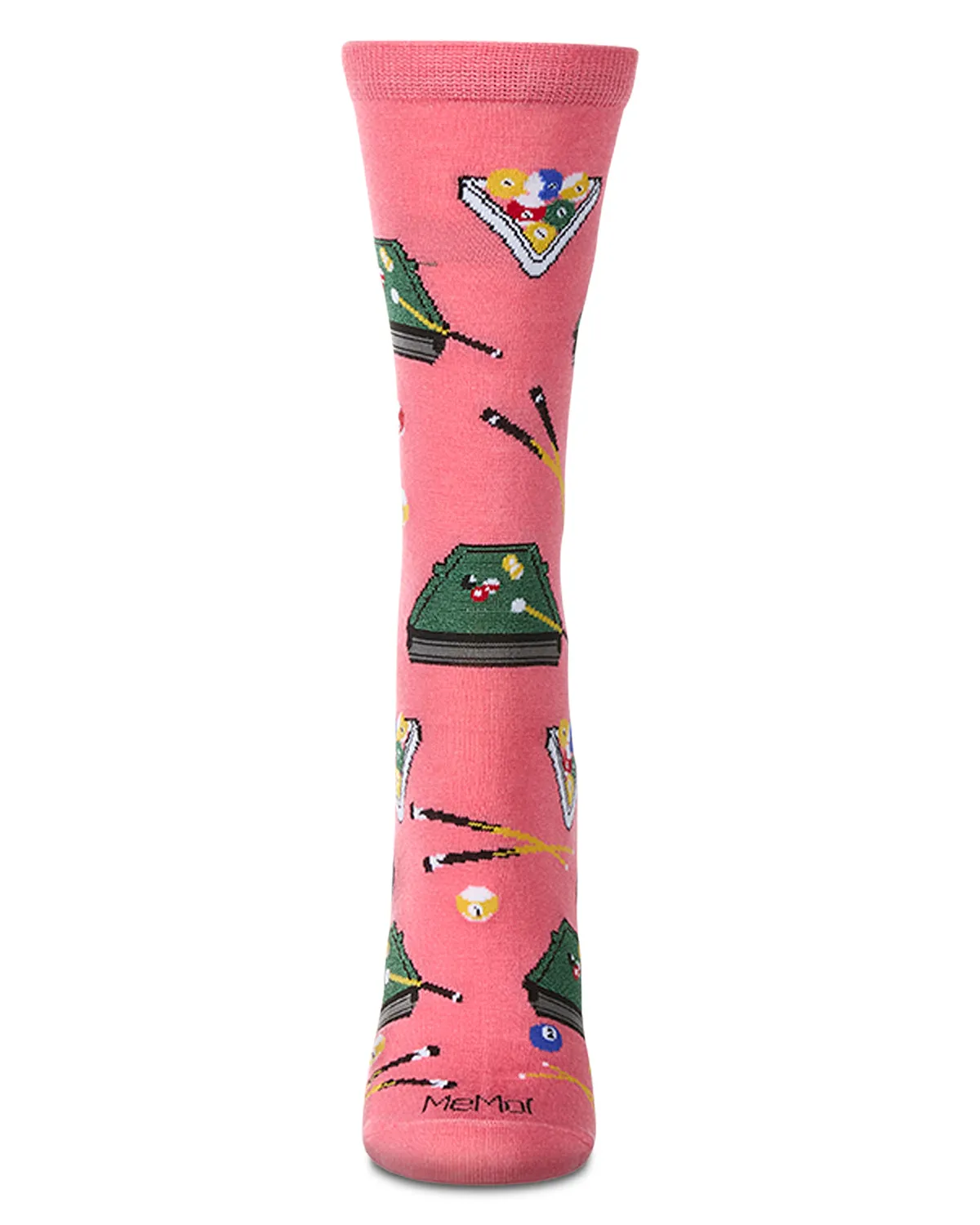 Women's "Shoot Pool" Rayon Blend Novelty Crew Sock sold by MeMoi product image thumbnail 2