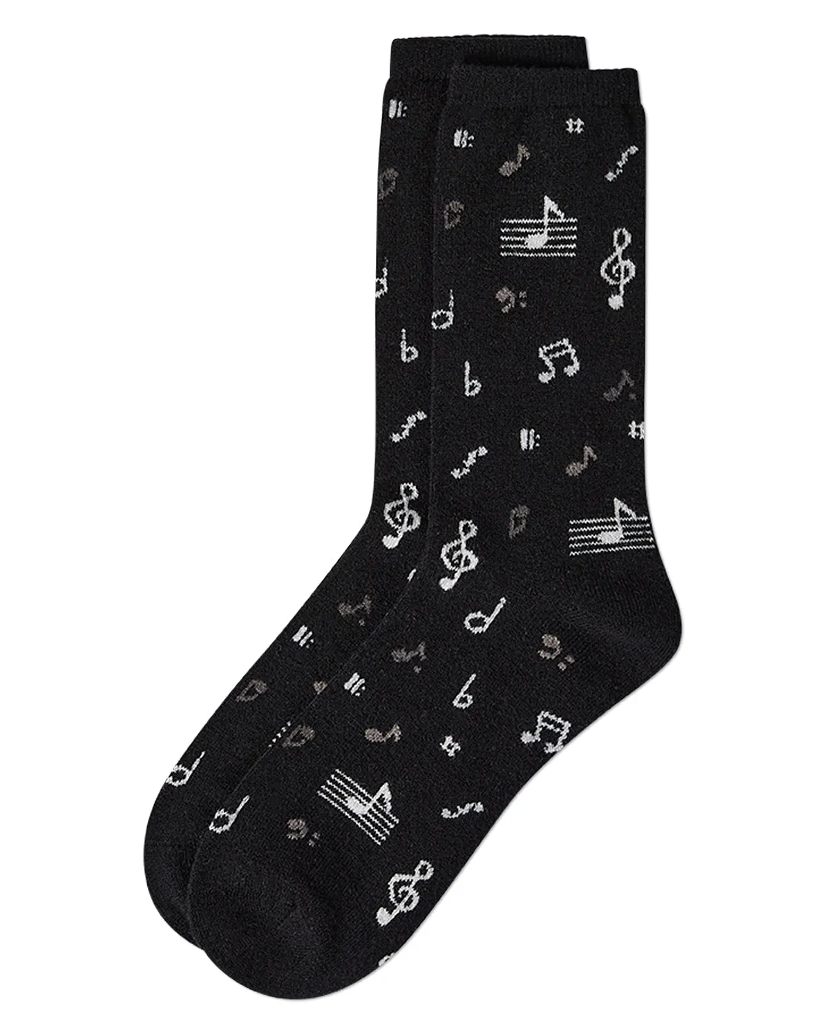 Women's "Musical Notes" Cashmere Blend Novelty Crew Sock sold by MeMoi product image thumbnail 3