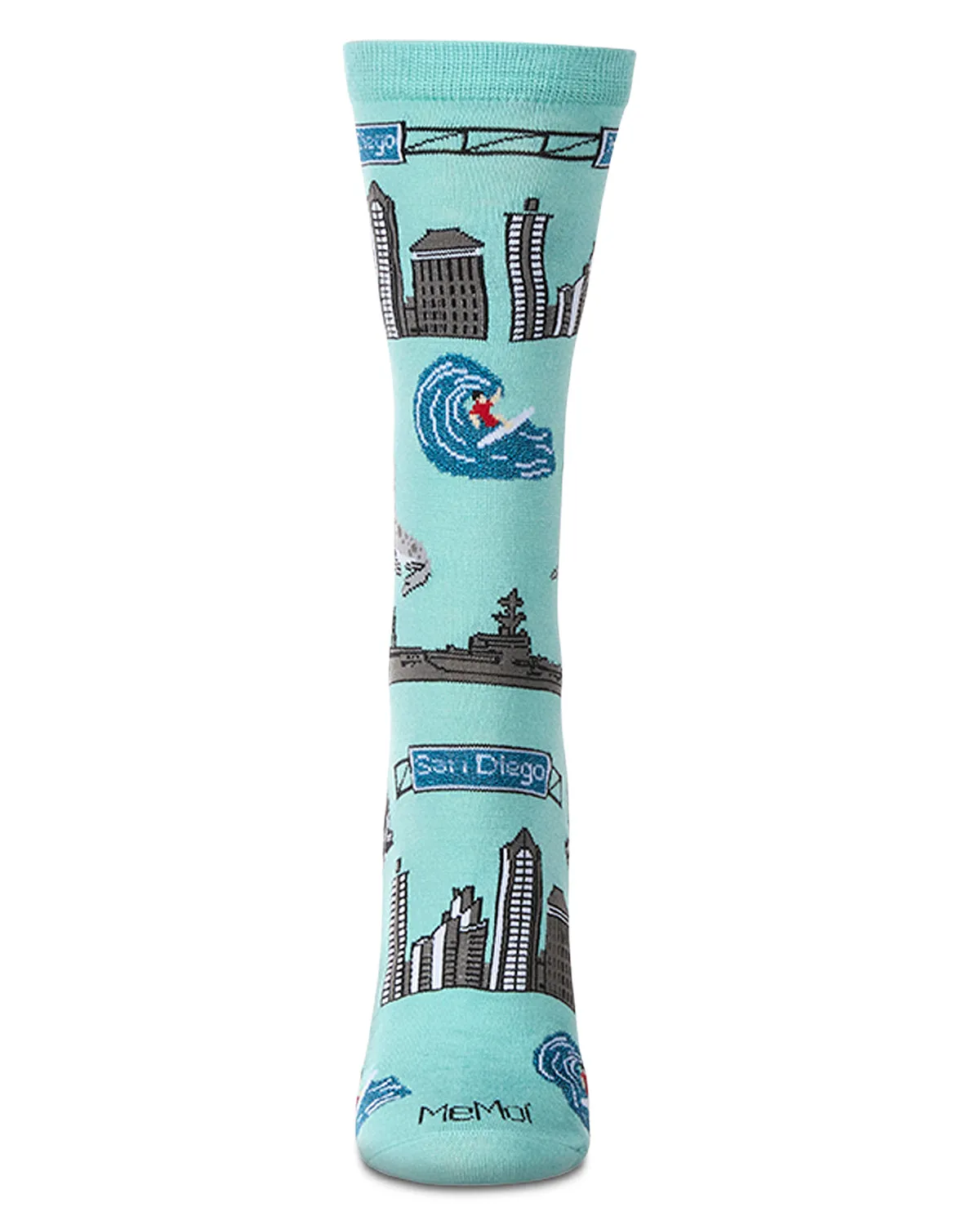 Women's San Diego Themed Rayon Blend Novelty Crew Sock sold by MeMoi product image thumbnail 2