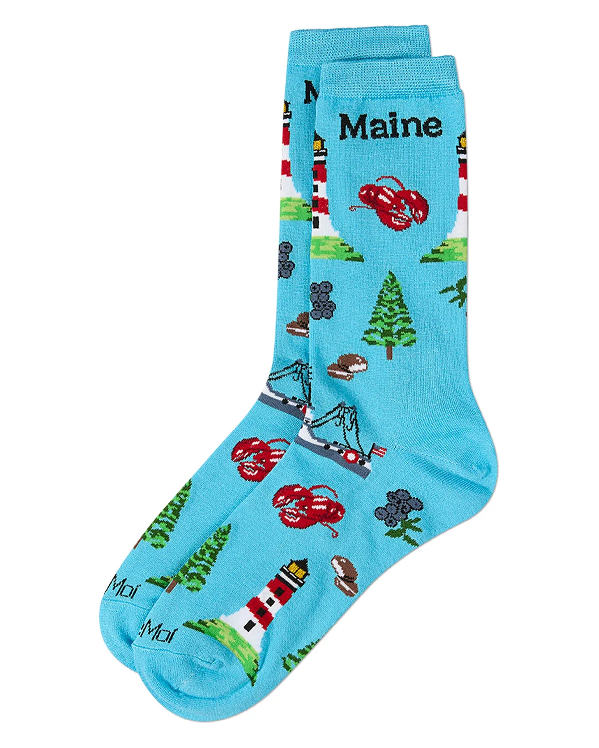 Women's Maine Themed Rayon Blend Novelty Crew Sock sold by MeMoi product image thumbnail 2