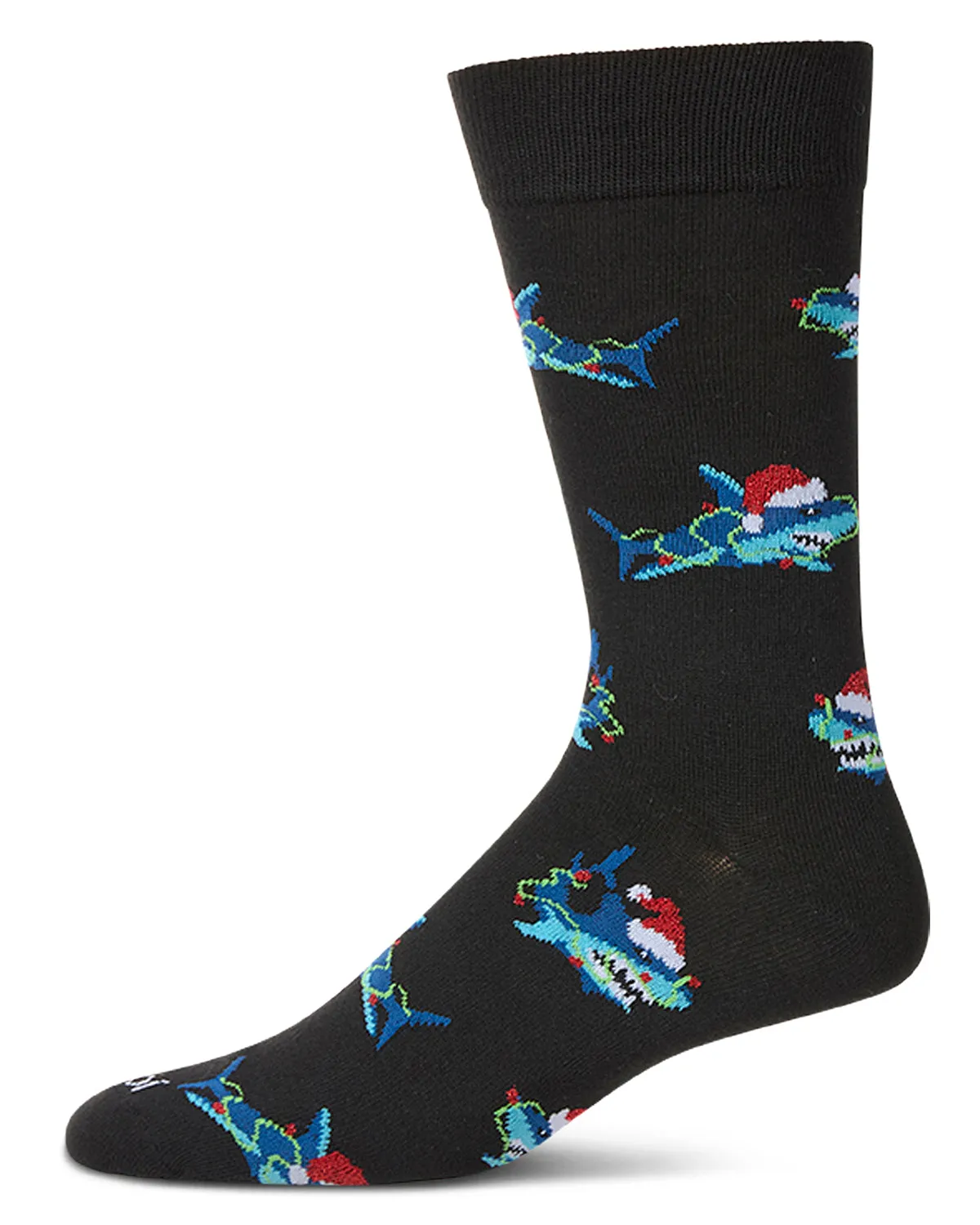 Men's "Santa Shark" Christmas Holiday Novelty Crew Sock sold by MeMoi