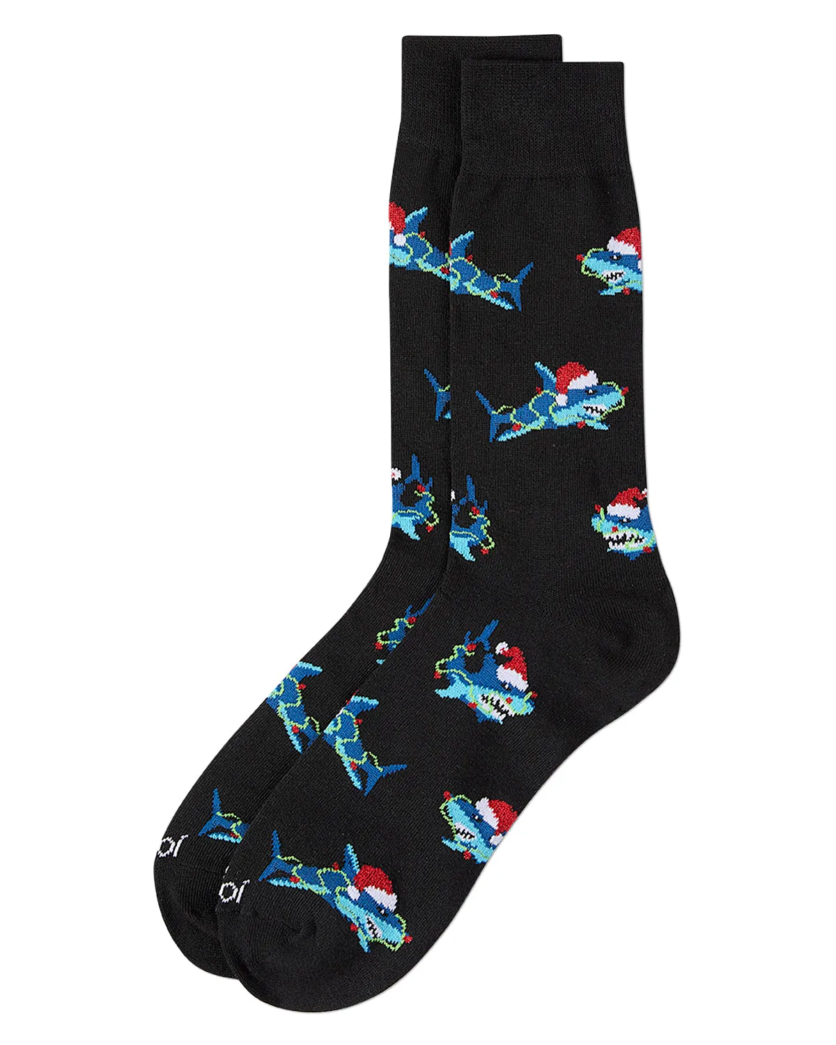 Men's "Santa Shark" Christmas Holiday Novelty Crew Sock sold by MeMoi product image thumbnail 3