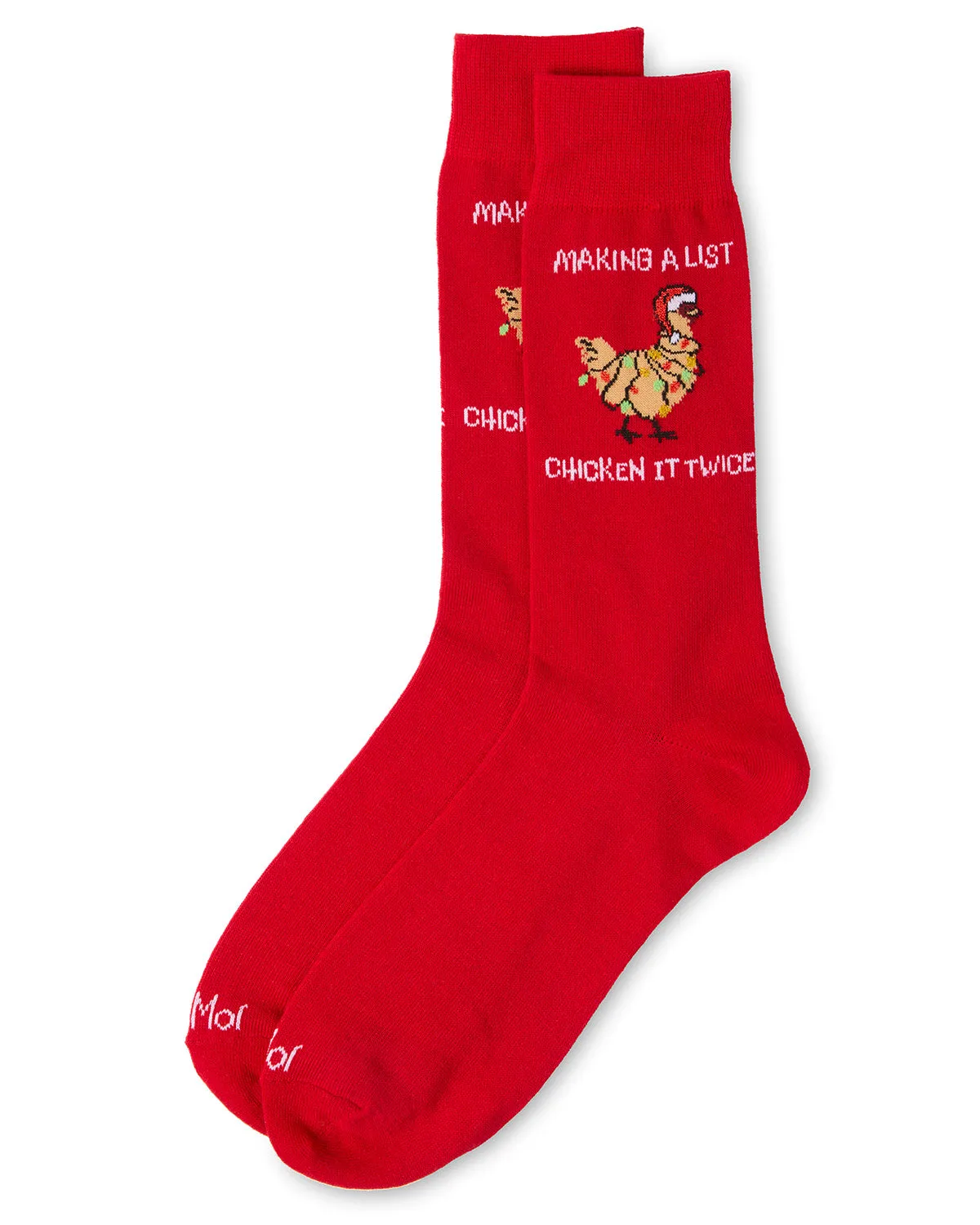 Men's "Chicken It Twice" Christmas Holiday Novelty Crew Socks sold by MeMoi product image thumbnail 3