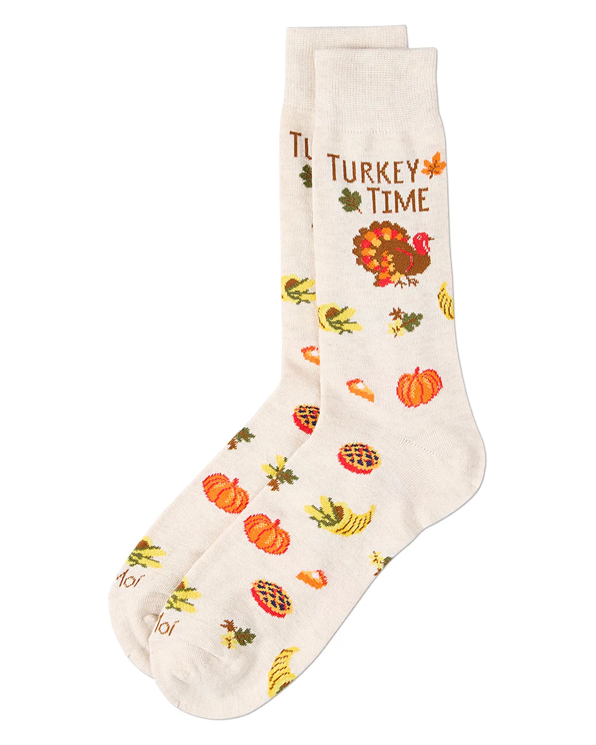 Men's "Turkey Time" Thanksgiving Holiday Novelty Crew Sock sold by MeMoi product image thumbnail 3