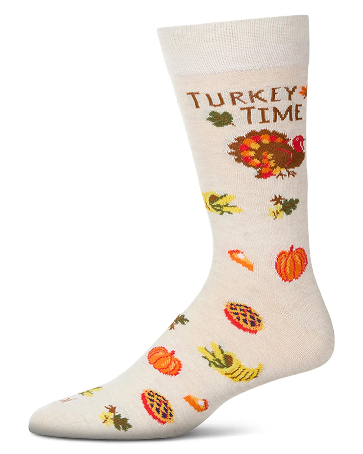 Men's "Turkey Time" Thanksgiving Holiday Novelty Crew Sock sold by MeMoi