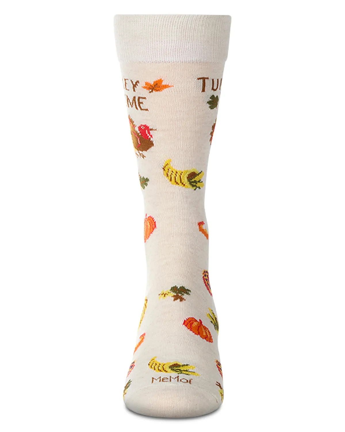 Men's "Turkey Time" Thanksgiving Holiday Novelty Crew Sock sold by MeMoi product image thumbnail 2