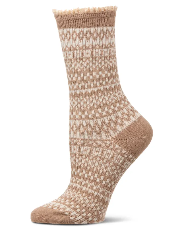 Women's "Pattern Metrics" Cotton Rich Crew Sock sold by MeMoi