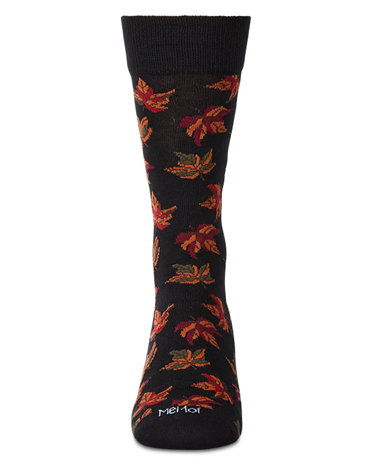 Men's Leaf-Themed Rayon Blend Novelty Crew Sock sold by MeMoi product image thumbnail 2
