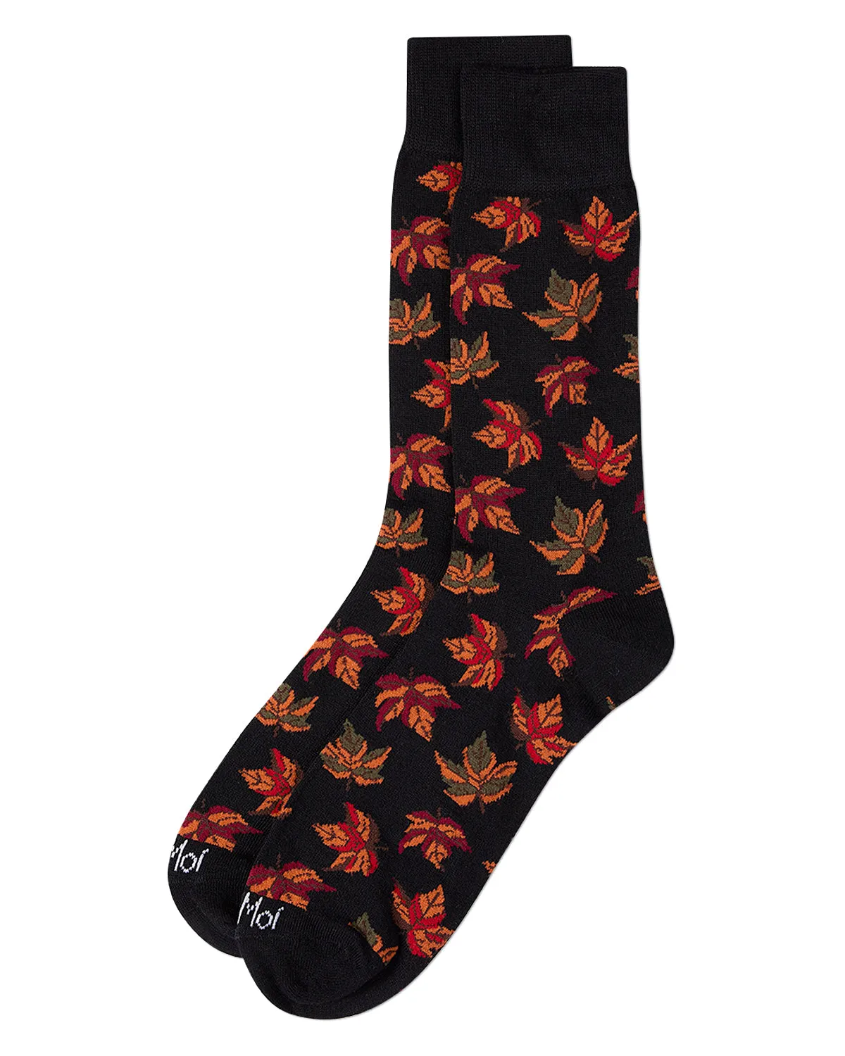 Men's Leaf-Themed Rayon Blend Novelty Crew Sock sold by MeMoi product image thumbnail 3