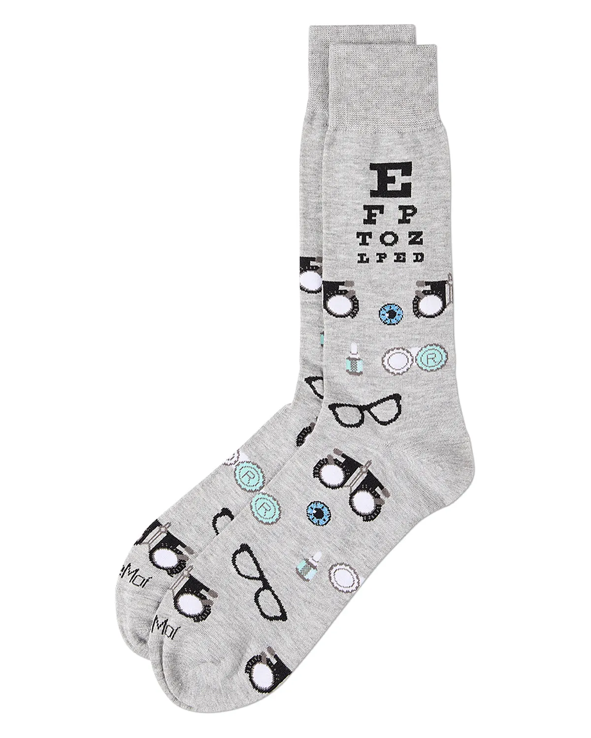 Men's "Eye Exam" Rayon Blend Novelty Crew Sock sold by MeMoi product image thumbnail 3