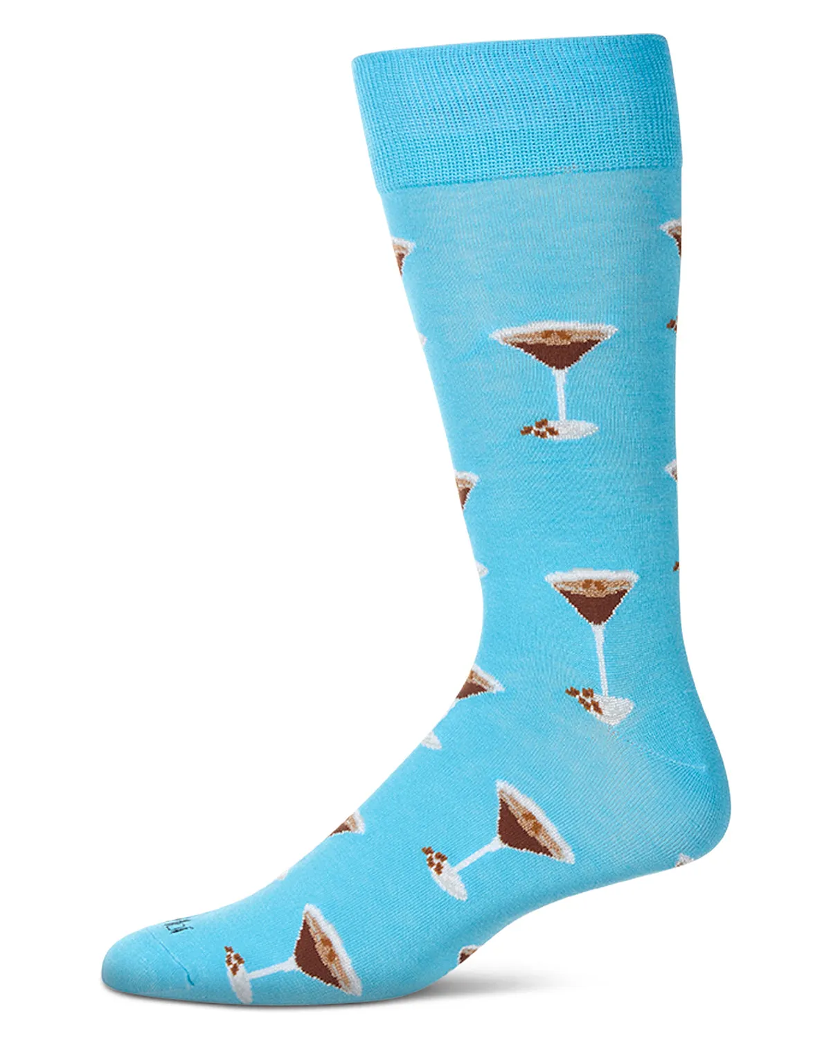 Men's "Espresso Martini" Rayon Blend Novelty Crew Sock sold by MeMoi