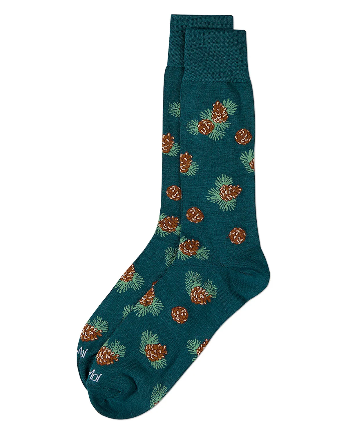 Men's Pinecones Themed Rayon Blend Novelty Crew Sock sold by MeMoi product image thumbnail 3