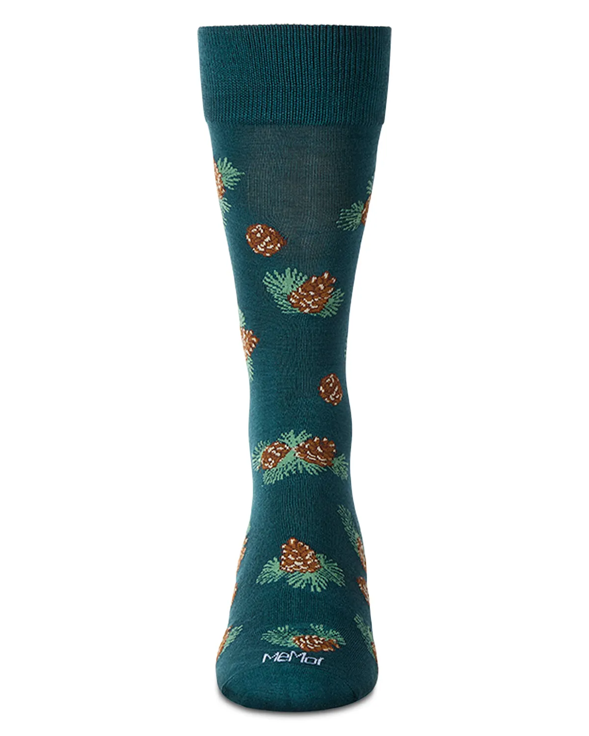 Men's Pinecones Themed Rayon Blend Novelty Crew Sock sold by MeMoi product image thumbnail 2