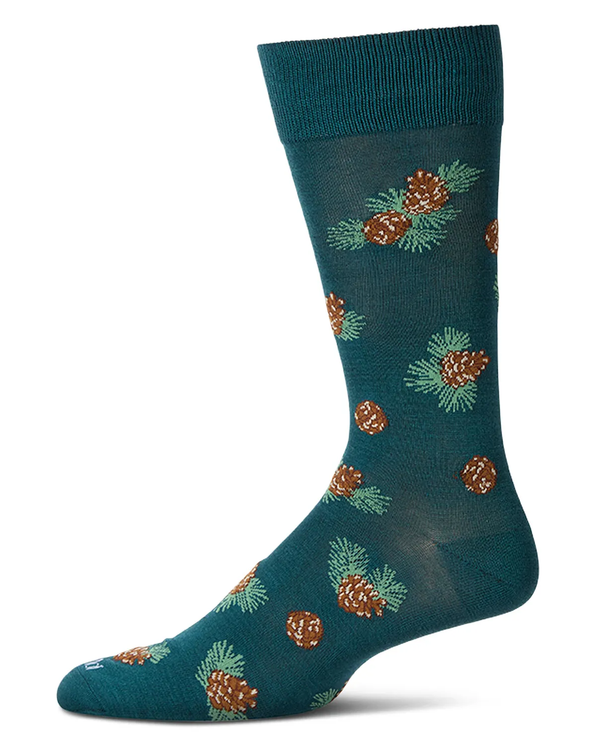 Men's Pinecones Themed Rayon Blend Novelty Crew Sock sold by MeMoi