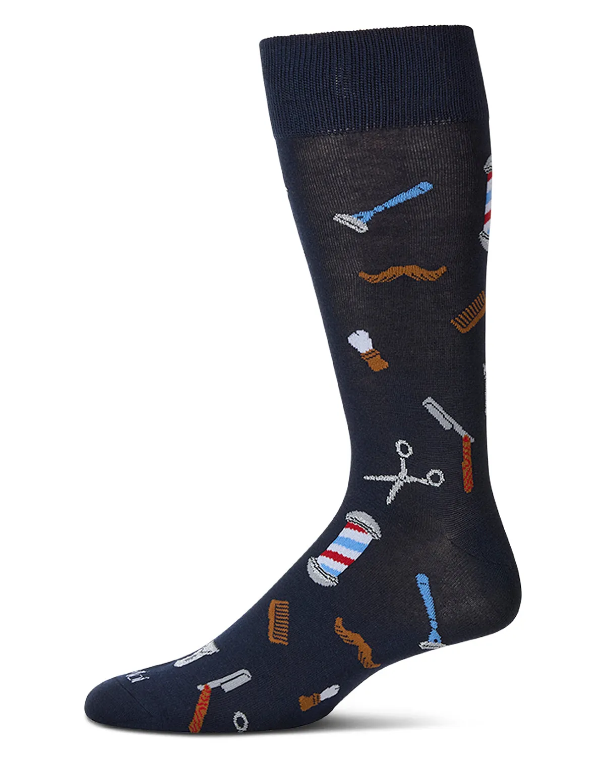 Men's Barber Shop Rayon Blend Novelty Crew Sock sold by MeMoi