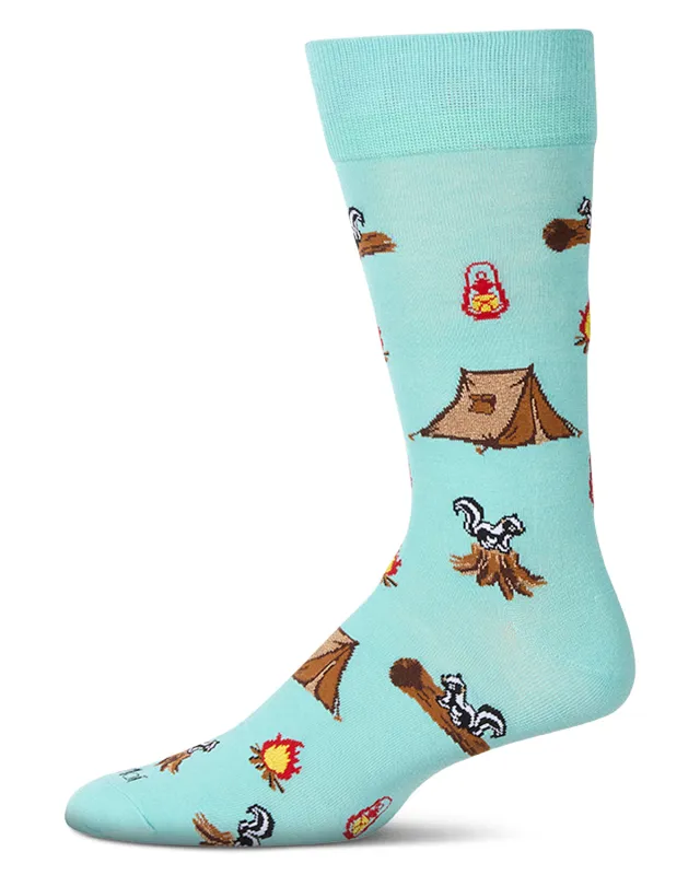 Men's "Stinky Campsite" Rayon Blend Novelty Crew Sock sold by MeMoi