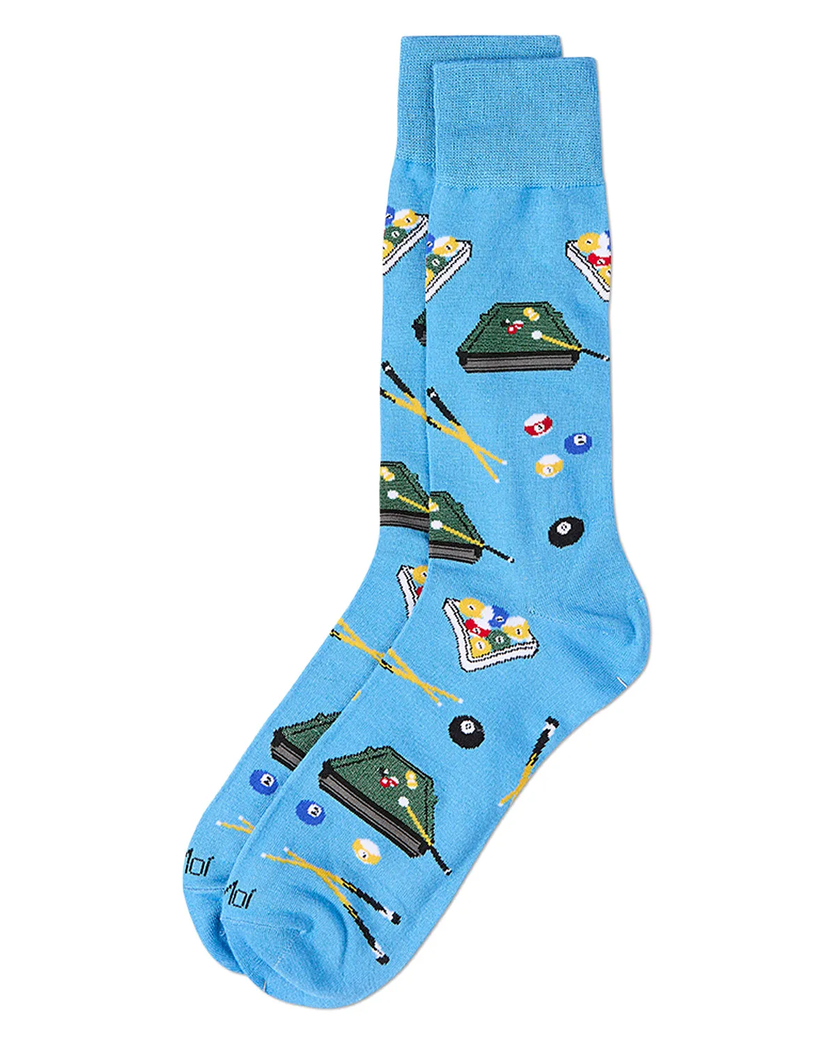 Men's "Shoot Pool" Rayon Blend Novelty Crew Sock sold by MeMoi product image thumbnail 3