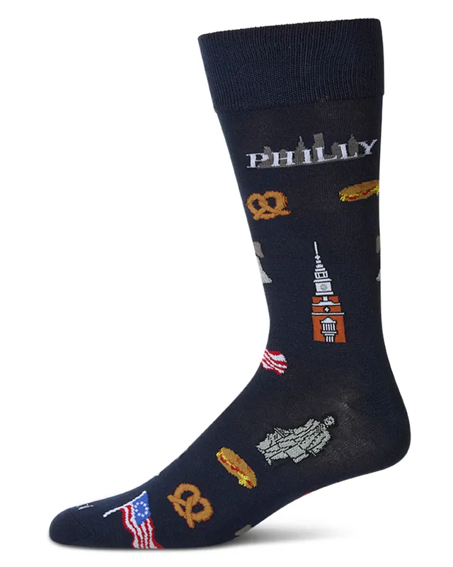Men's Philly Themed Rayon Blend Novelty Crew Sock sold by MeMoi