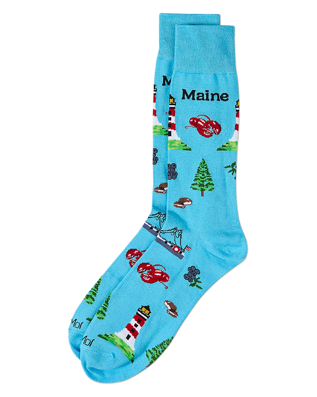 Men's Maine Themed Rayon Blend Novelty Crew Sock sold by MeMoi product image thumbnail 3