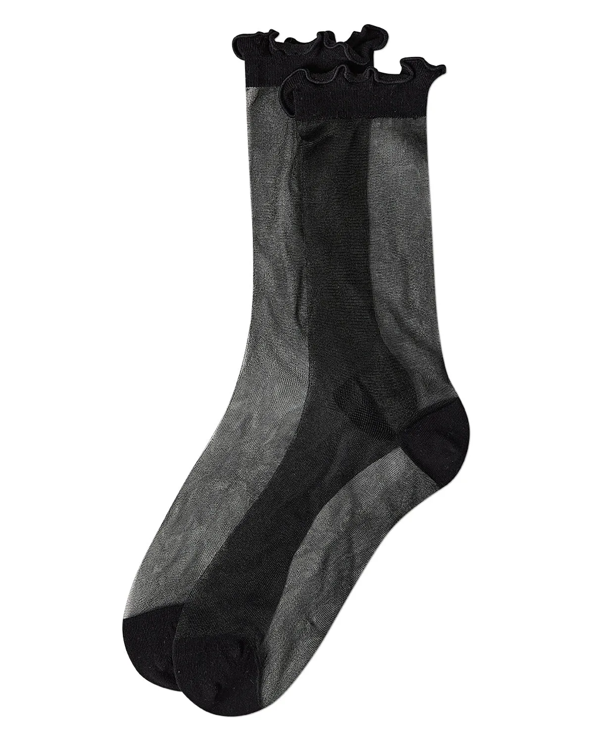 Women's Lettuce-Edge Silky Sheer Crew Sock sold by MeMoi product image thumbnail 5