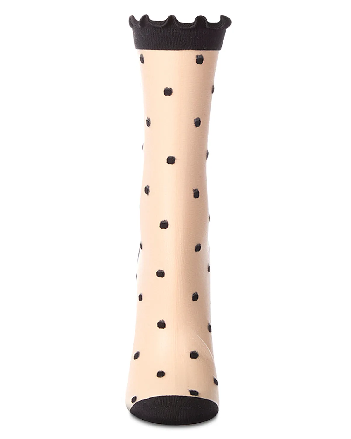 Women's Polka Dot Bow-Cuff Sheer Crew Sock sold by MeMoi product image thumbnail 3