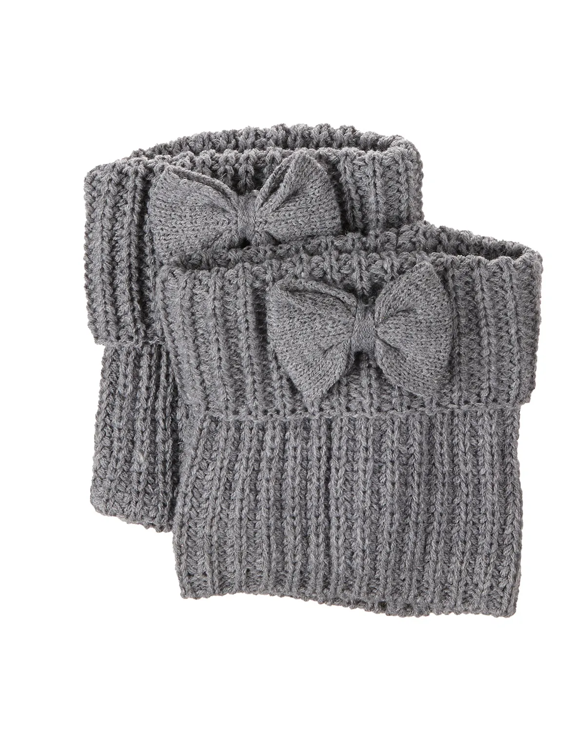 Women's Cozy Ribbed Bow-Trim Deep-Cuff Boot Topper sold by MeMoi product image thumbnail 4
