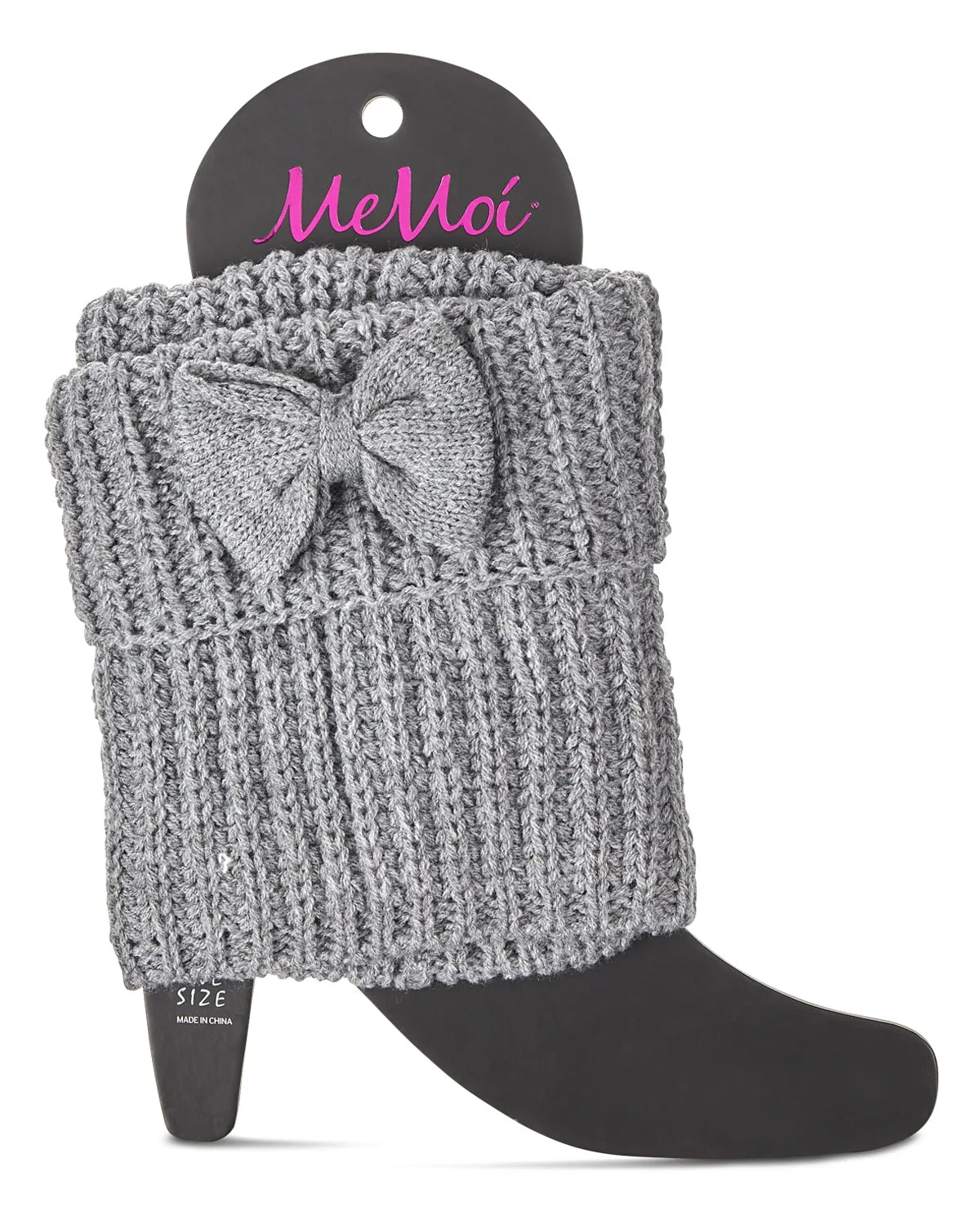 Women's Cozy Ribbed Bow-Trim Deep-Cuff Boot Topper sold by MeMoi