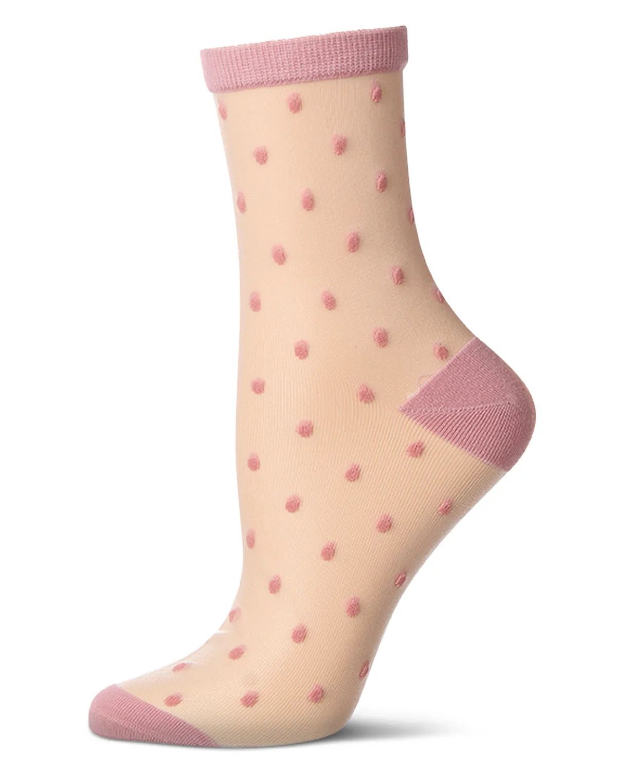 Women's Sheer-All-Over Polka Dot Ankle Sock sold by MeMoi product image thumbnail 2