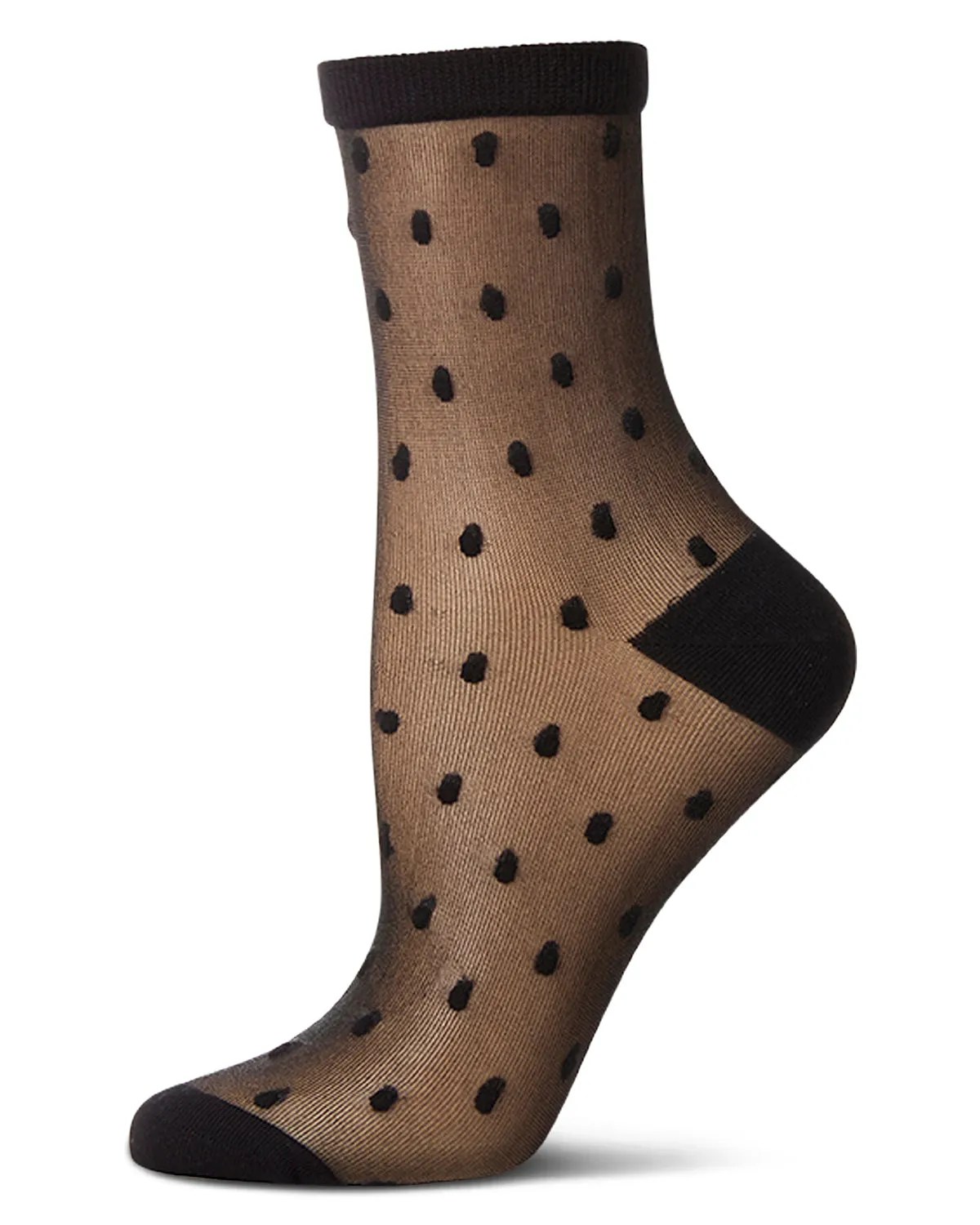 Women's Sheer-All-Over Polka Dot Ankle Sock sold by MeMoi