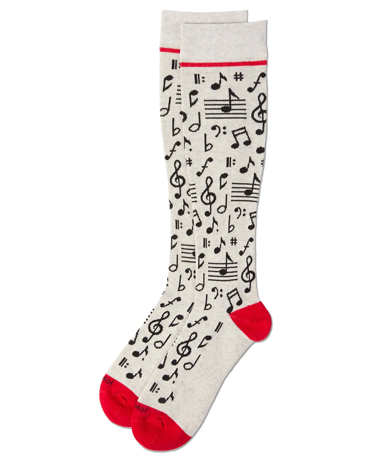Unisex "Musical Notes" Cotton Blend Moderate Compression Knee Socks sold by MeMoi product image thumbnail 3