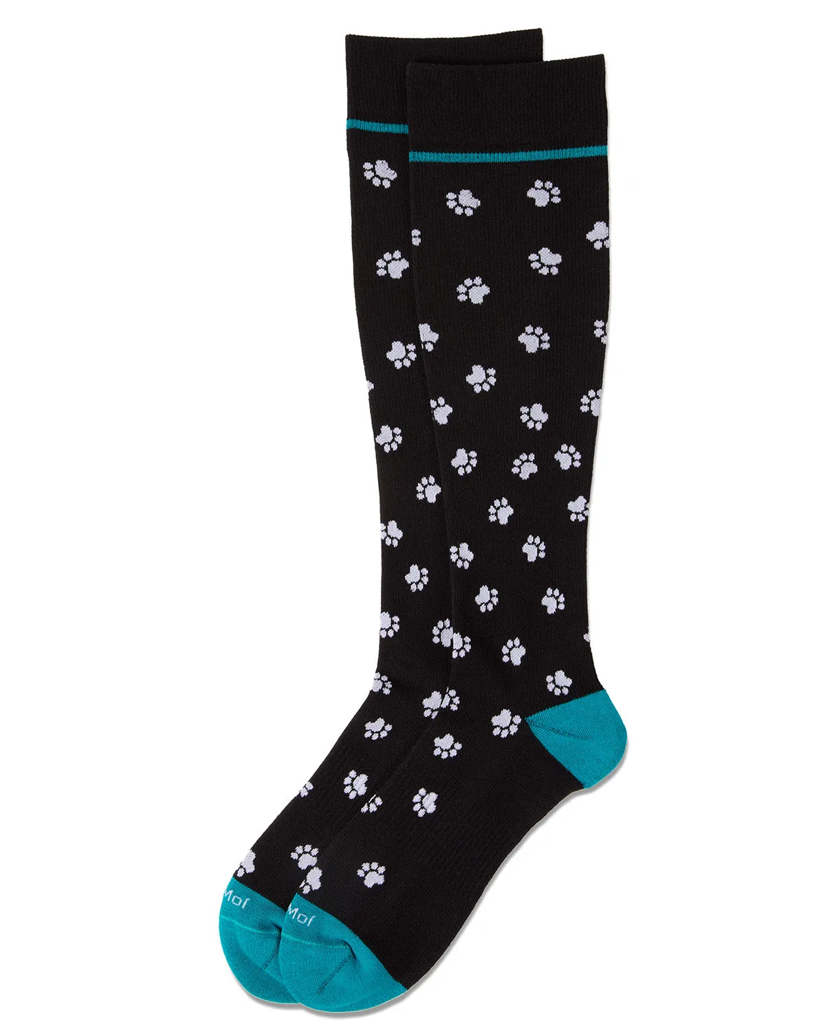 Unisex "Paw Prints" Cotton Blend Knee-High Moderate Compression Socks sold by MeMoi product image thumbnail 3